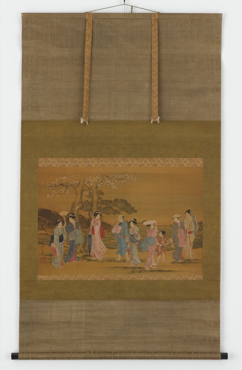 Nine People Out to See Cherry Blossoms by Unbekannt