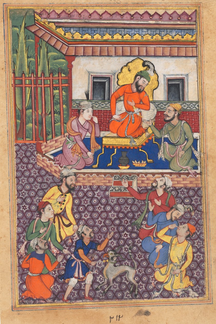 Page from Tales of a Parrot Tuti-nama: Forty-sixth night: The court of the Raja of Ujjain by Unbekannt