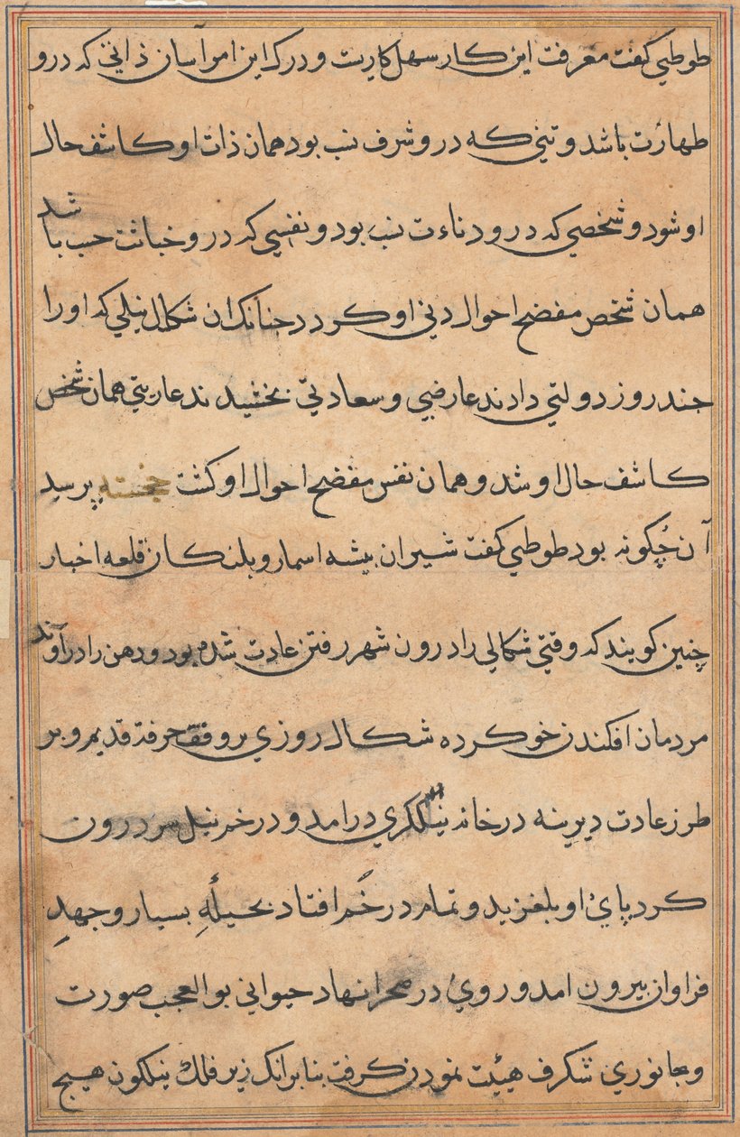 Page from Tales of a Parrot Tuti-nama: Text Page by Unbekannt