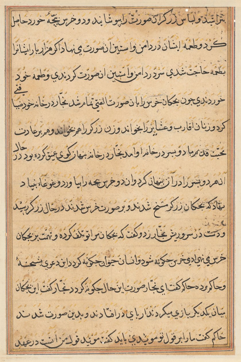 Page from Tales of a Parrot Tuti-nama: text page by Unbekannt
