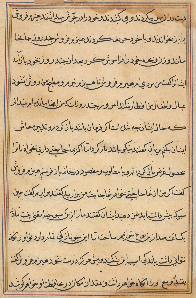 Page from Tales of a Parrot Tuti-nama: text page by Unbekannt