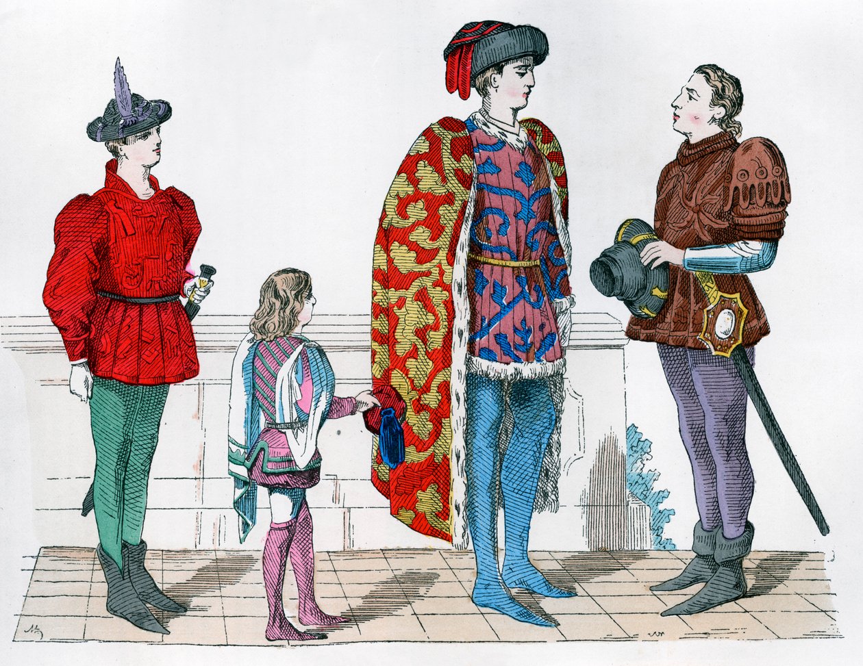 Page, Master and Valet, 1440-1450 by Unbekannt