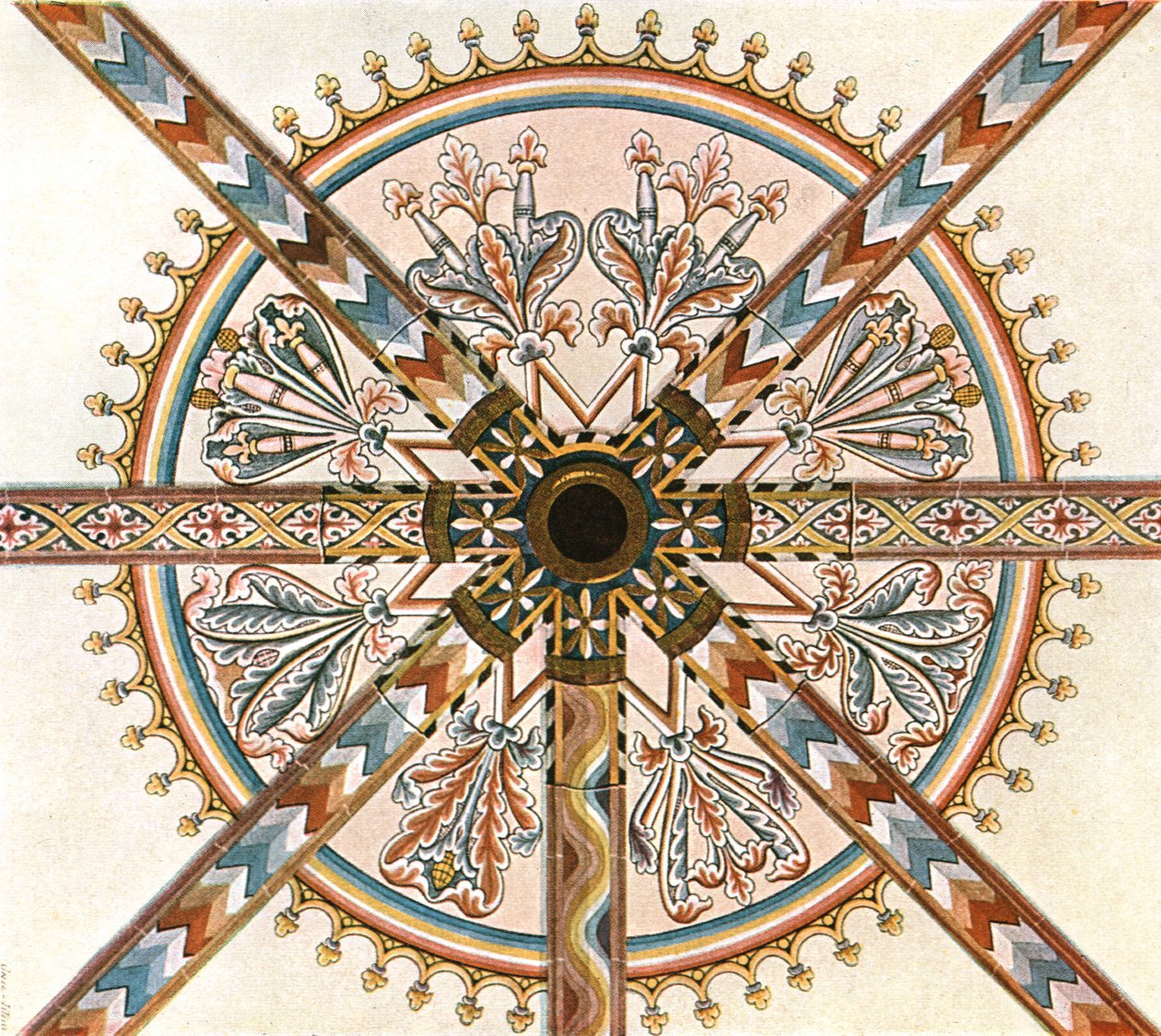 Painted decoration in the Cathedral, Limburg an der Lahn, Germany by Unbekannt