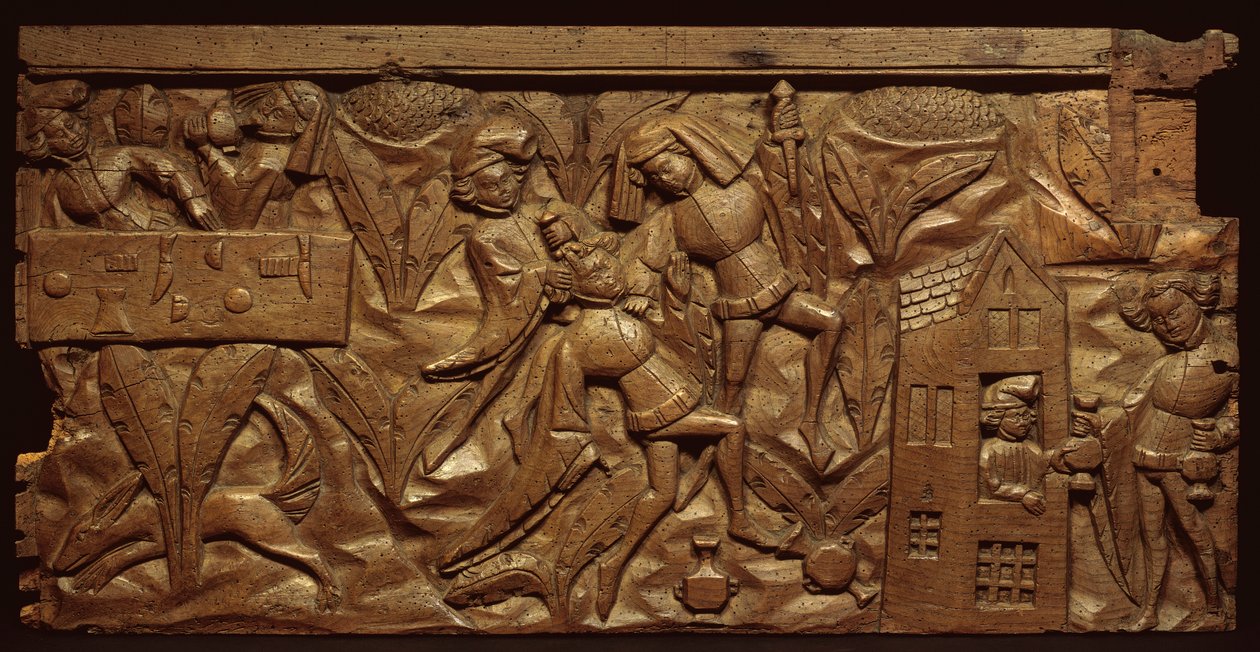 Panel Depicting a Scene from the Pardoner's Tale
