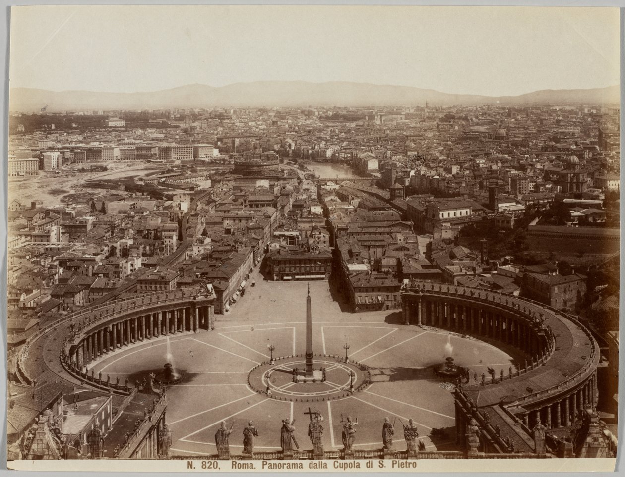 Panorama dalla Cupola di S. Pietro, Rome, c. 1860s by Unbekannt