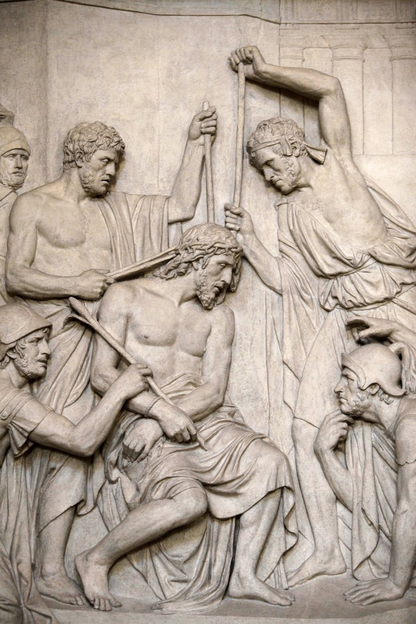 Sculpture in Saint Roch church: Jesus tortured, Paris, France by Unbekannt