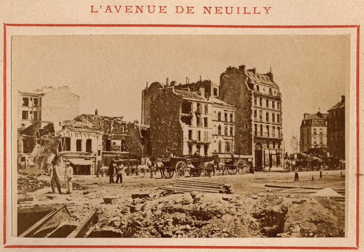 Paris commune (1871): view of the avenue de Neuilly in Paris in May 1871 by Unbekannt