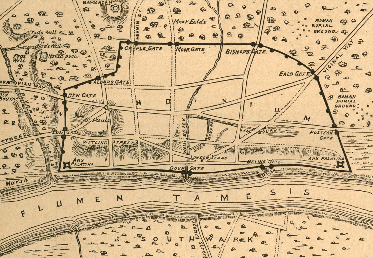 Plan of Roman London by Unbekannt
