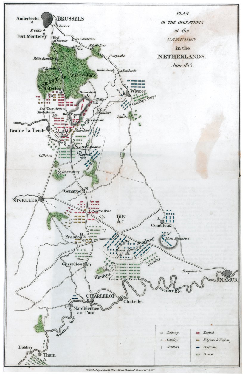 Plan of the Operation of the Campaign in the Netherlands, June 1815 by Unbekannt