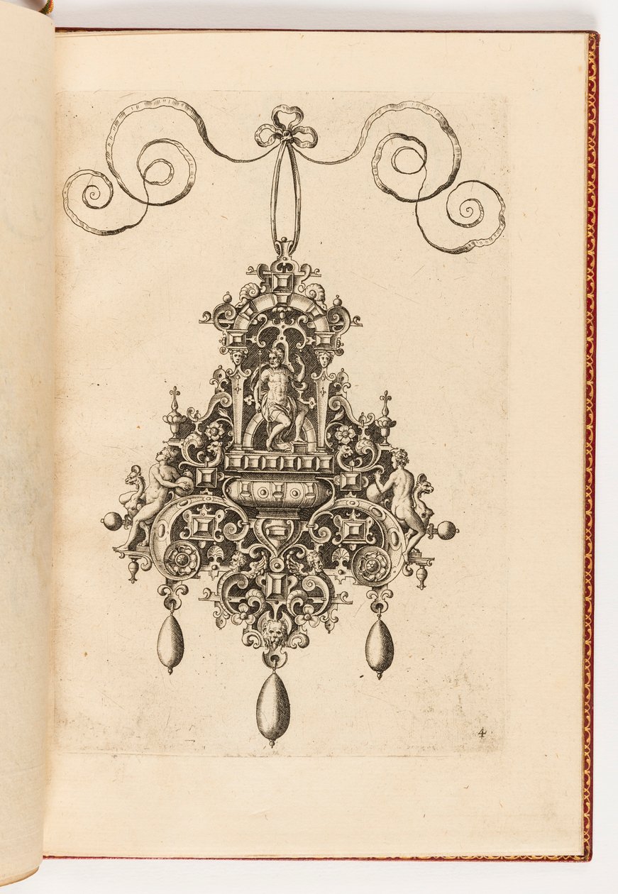 Plate 4, from Designs for Necklaces, Pendants and Earrings of the Highest Skill, the Final Work by Joannis Collaert by Unbekannt