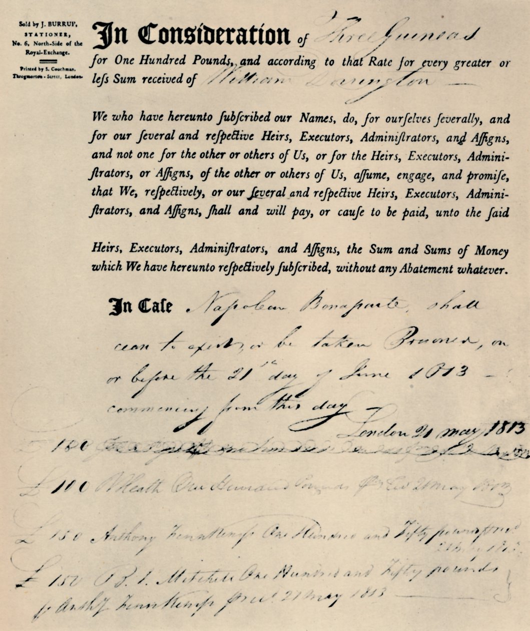 Policy on Life of Napoleon, 1813 by Unbekannt