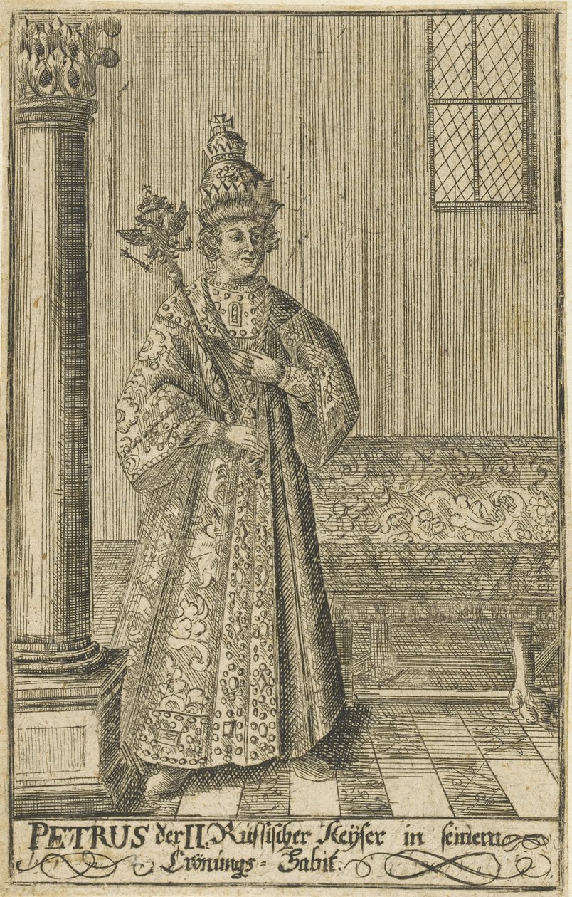 Portrait of the Tsar Peter II of Russia 1715-1730, ca 1730 by Unbekannt