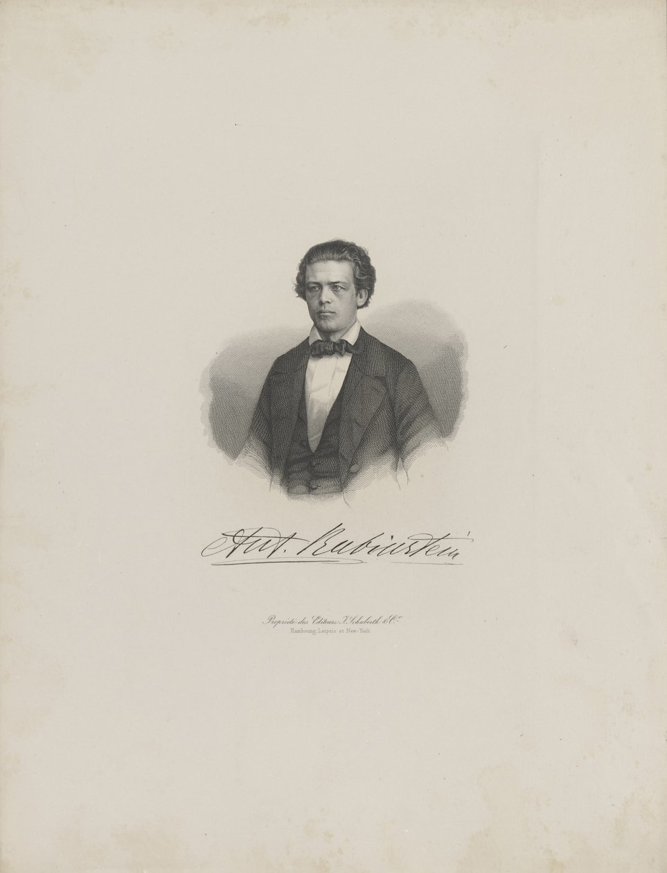 Portrait of the composer Anton Rubinstein 1829-1894, c. 1850 by Unbekannt