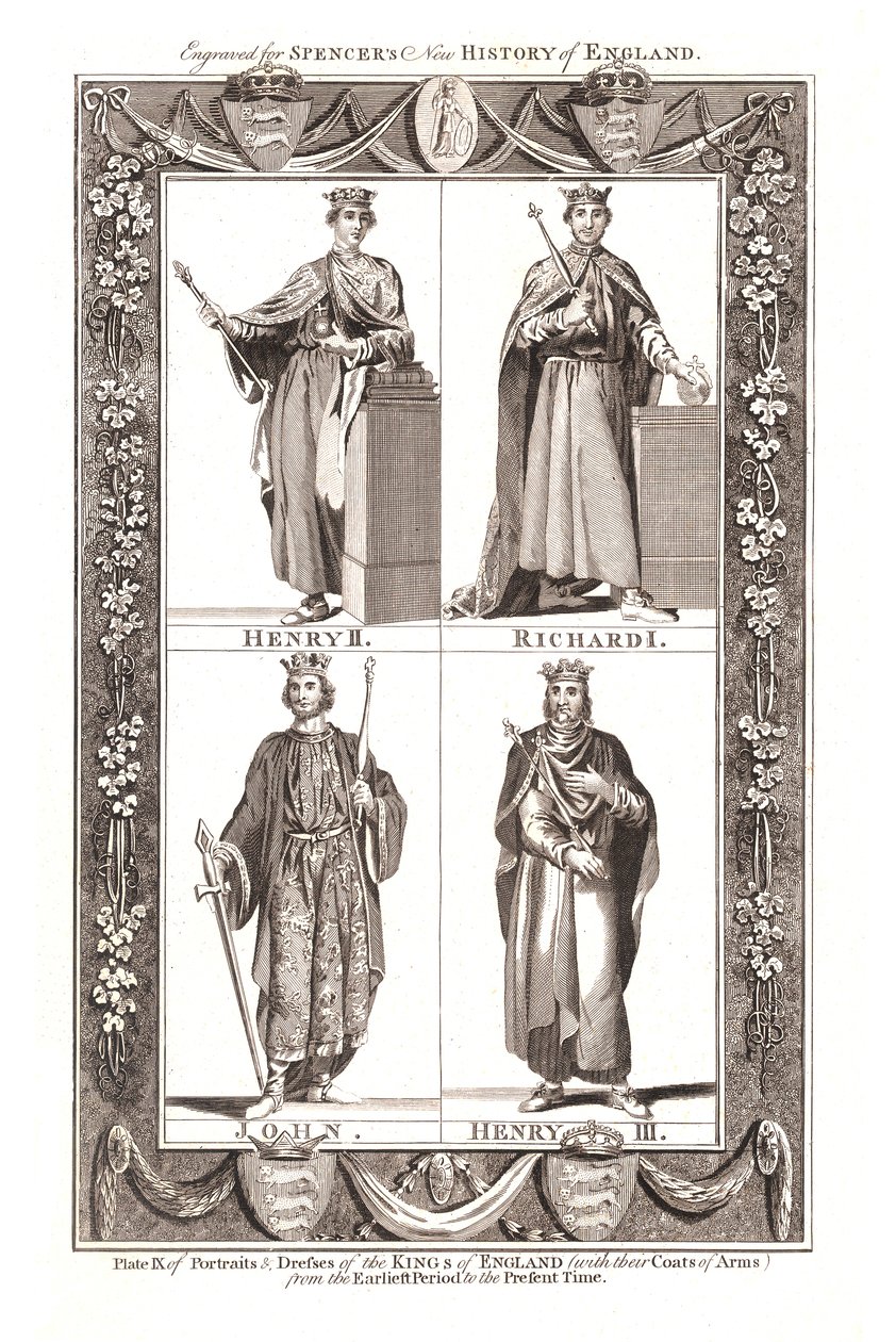 Portraits and Dresses of The Kings of England with coats of Arms, 1784 by Unbekannt