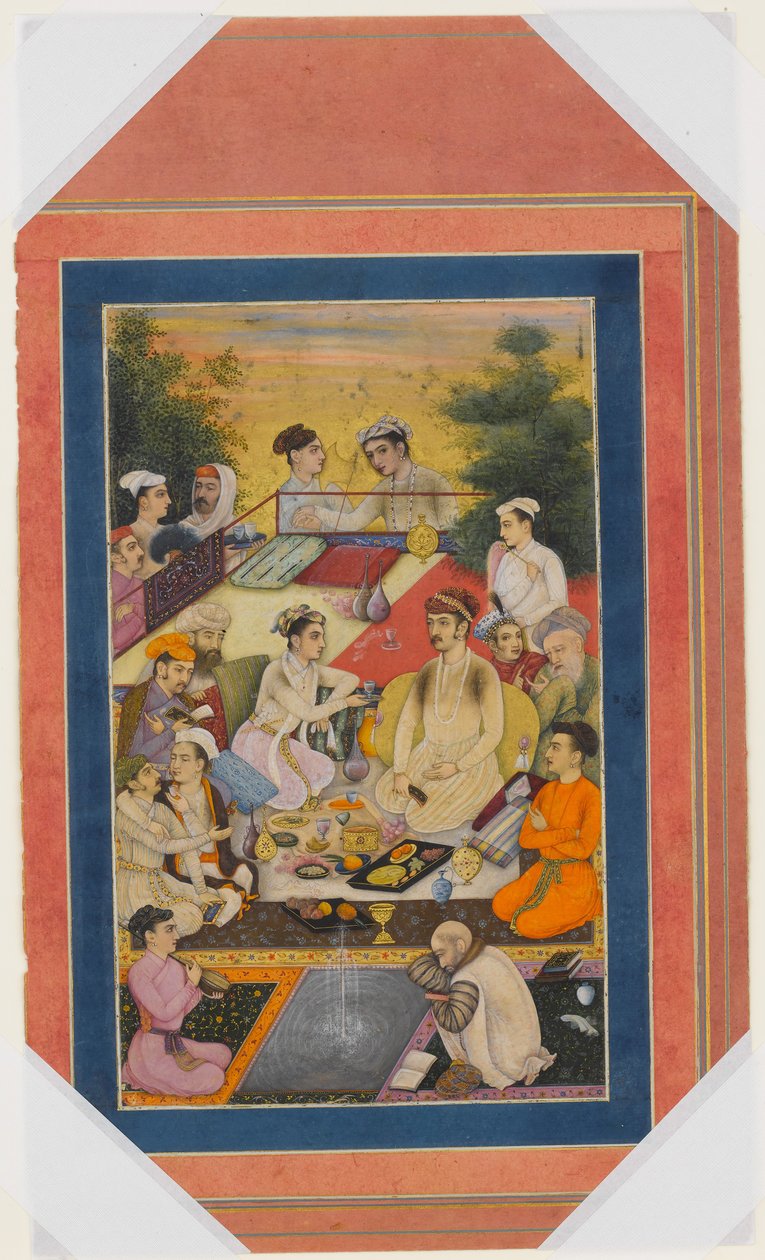 Prince Feasting on a Balcony, Folio from the Davis Album, late 17th-early 18th century by Unbekannt