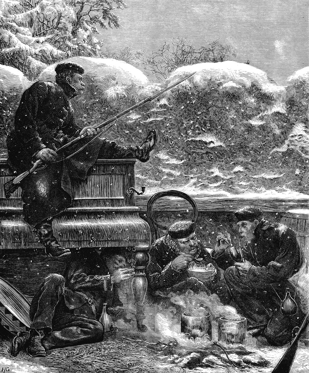 Prussian Troops at the Siege of Paris, Franco-Prussian War by Unbekannt