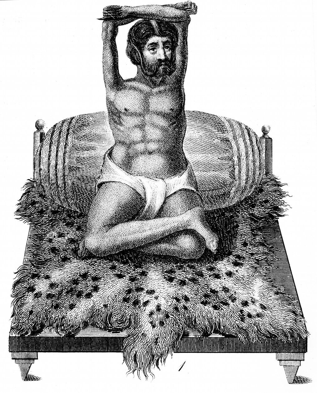 Purana Puri, Hindu Philosopher, elevating his arms above his head by Unbekannt