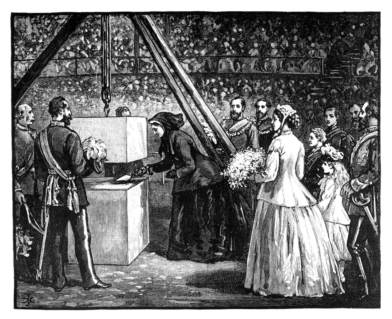 Queen Victoria laying the foundation stone of the Royal Albert Hall, London, 1860s by Unbekannt