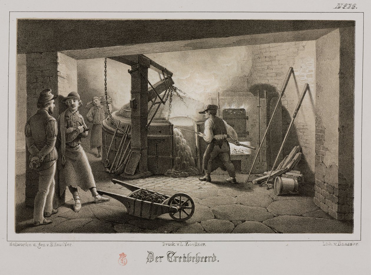 Raw Materials Processing, Metallurgy Foundry, Germany, c 1851 by Unbekannt