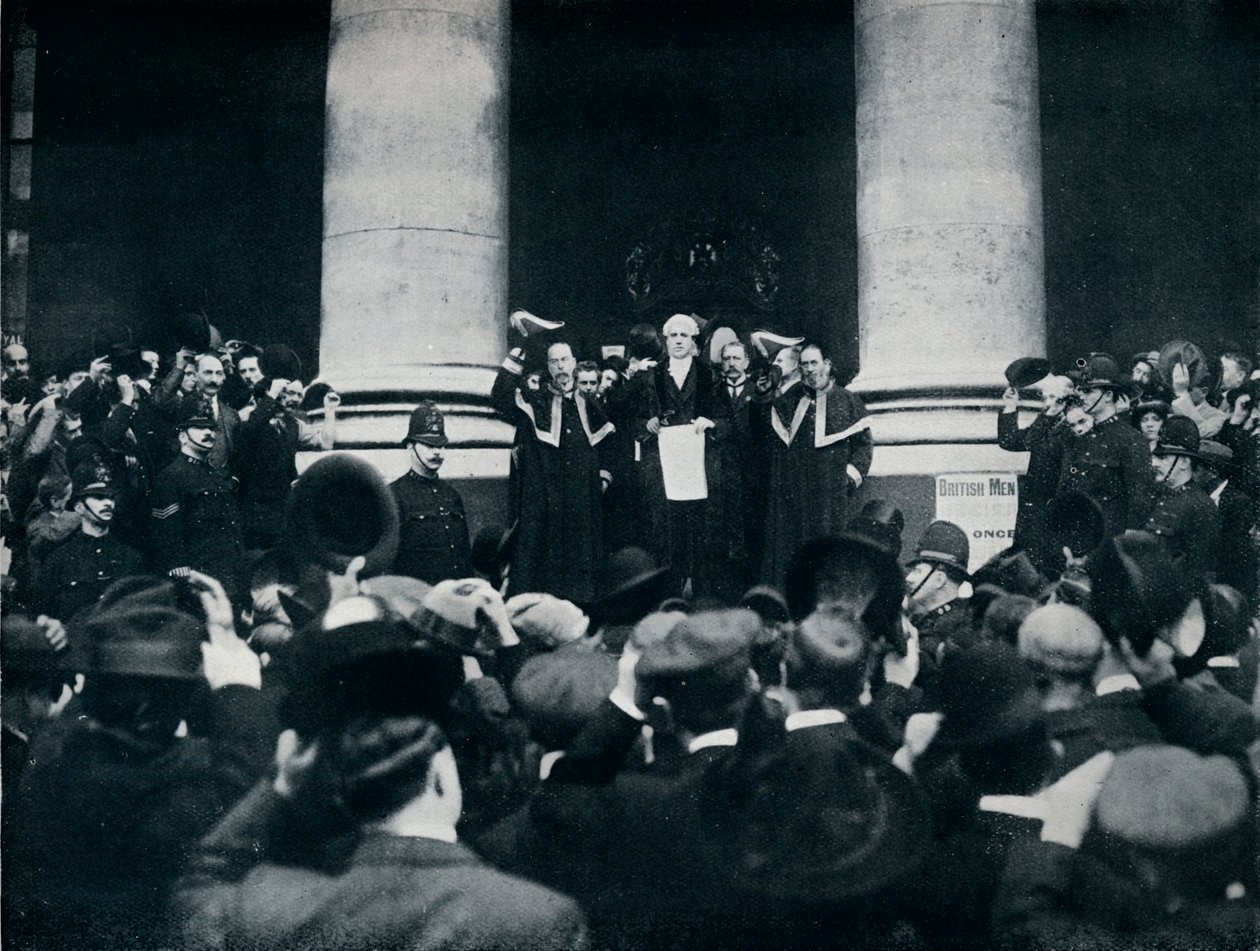 Reading the Proclamation of the War Against Turkey from the Royal Exchange, London by Unbekannt