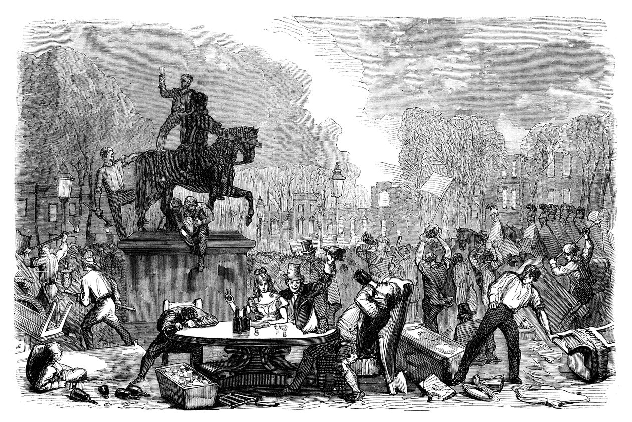 Reform Riots in Queens Square, Bristol, 1831 by Unbekannt