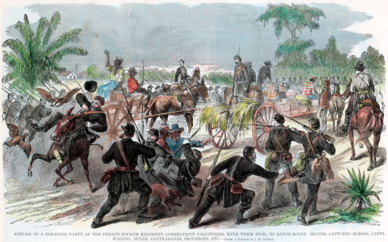 Return of a Foraging Party to Baton Rouge, Louisiana, American Civil War by Unbekannt