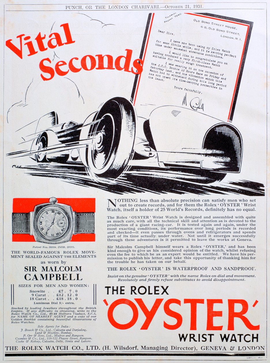 Rolex Oyster Wristwatch Advert by Unbekannt