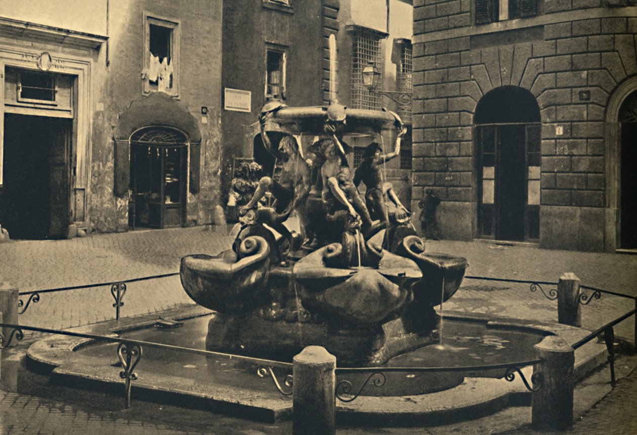 Rome - Mattei Square. - Fountain of the Tortoises. Landini and Della Porta 1585, 1910 by Unbekannt