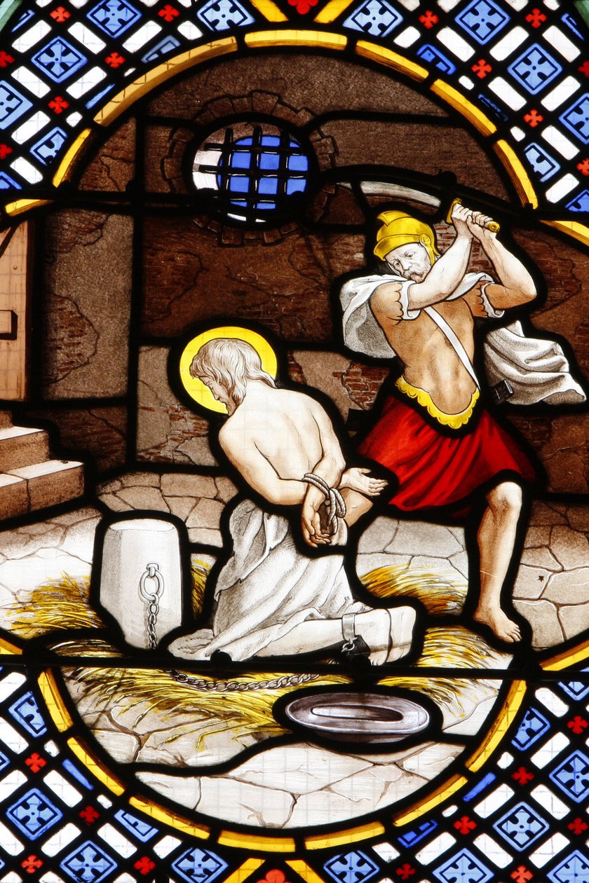 Saint-Corentin cathedral stained glass: death of John the Baptist, Quimper, France by Unbekannt