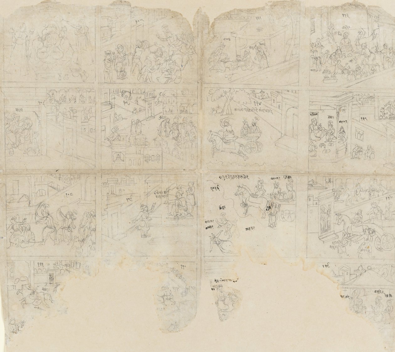 Scenes from the Bhagavata Purana, early 19th century by Unbekannt