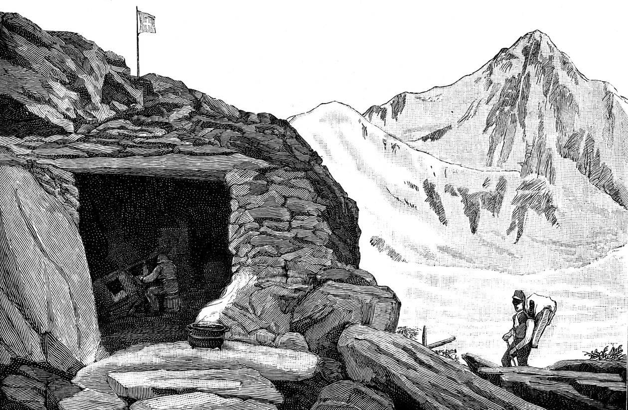 Shelter Built by the Glaciologist Louis Agassiz, Aar Glacier, Switzerland by Unbekannt