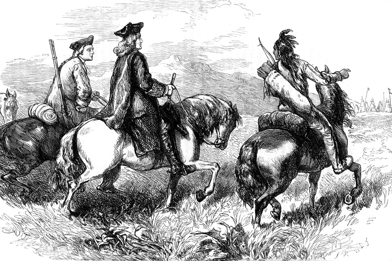 Sir Alexander Cuming on His Way to Visit the Cherokees, South Carolina, c1730 by Unbekannt