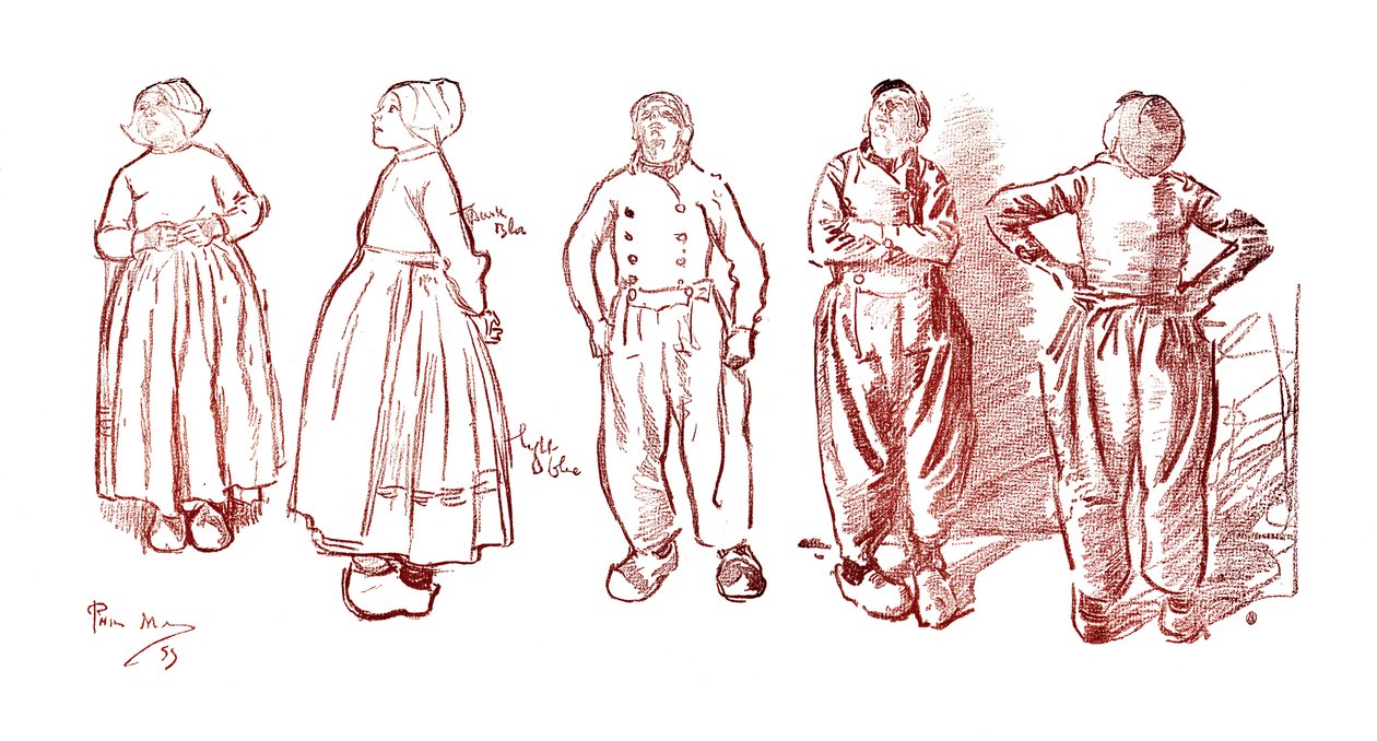 Sketches in Volendam, Holland by Unbekannt