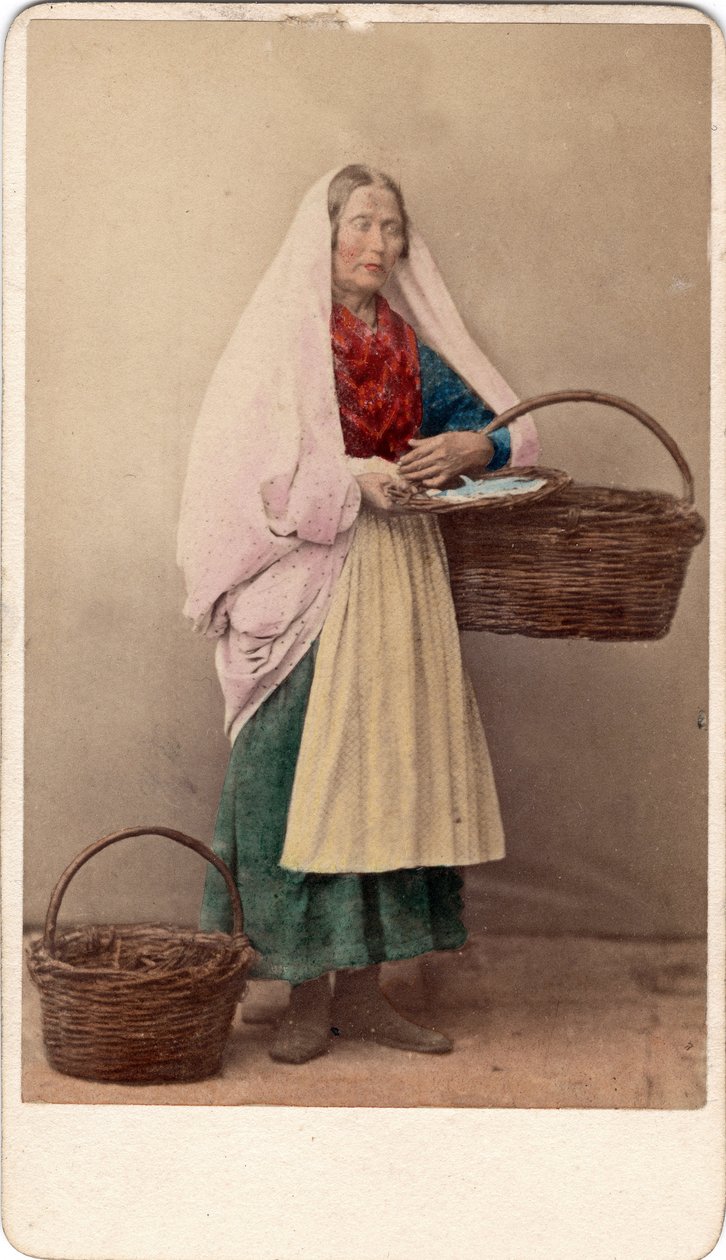 Small metier: a merchant holding wicker baskets, Venice by Unbekannt