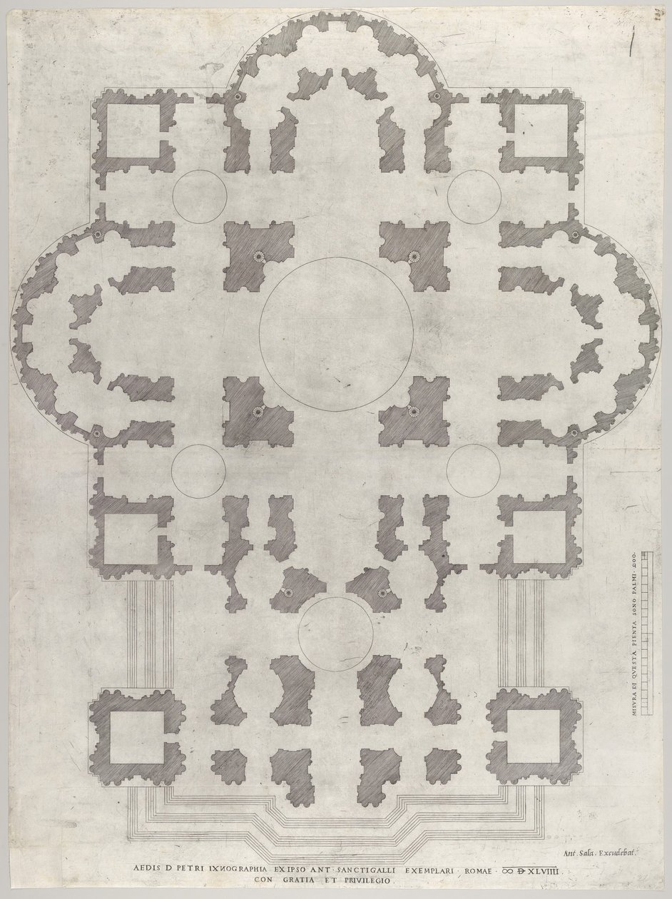 Speculum Romanae Magnificentiae: Plan of St. Peters, 1549 by Unbekannt
