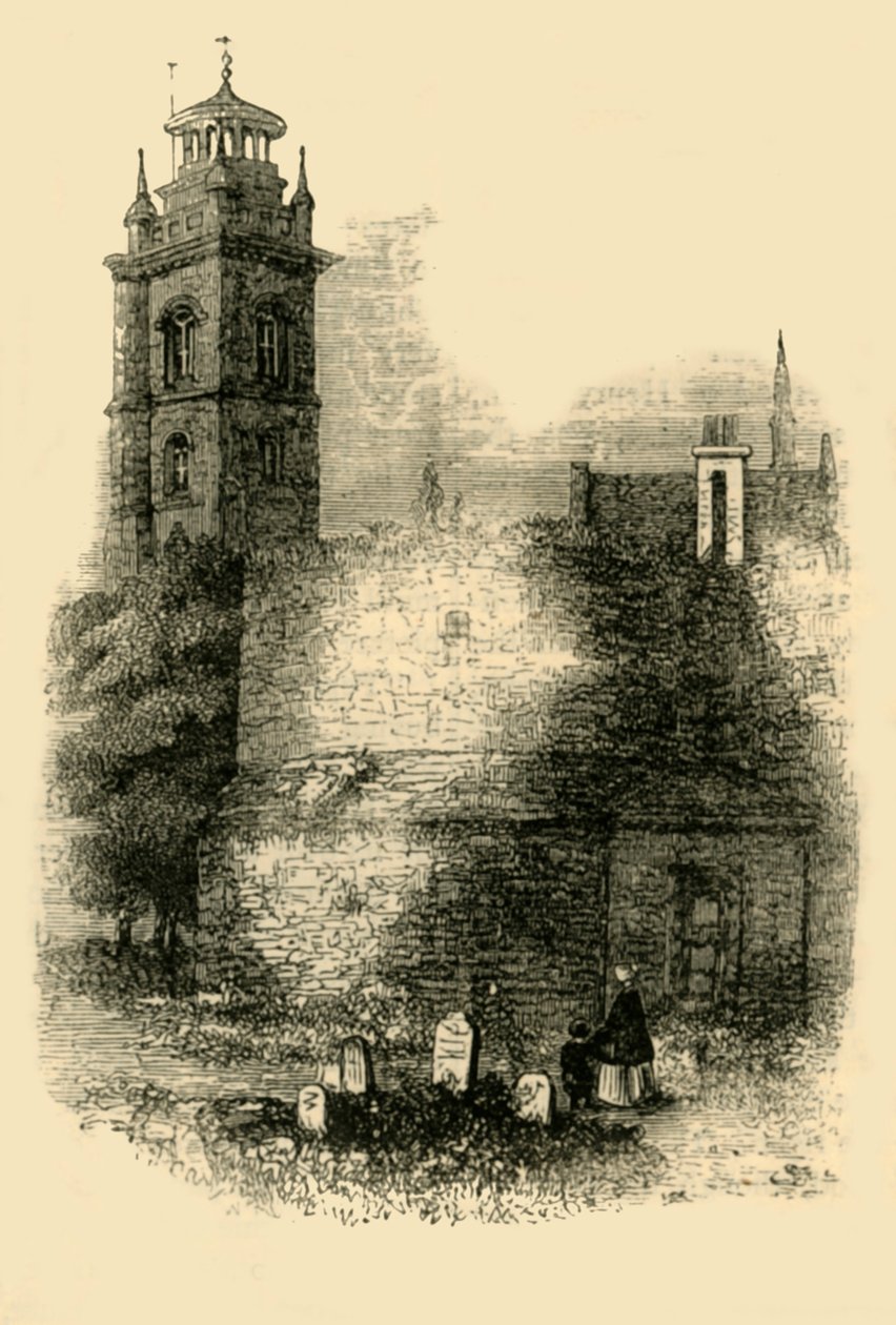 St. Giles, Cripplegate, Showing the Old Wall by Unbekannt