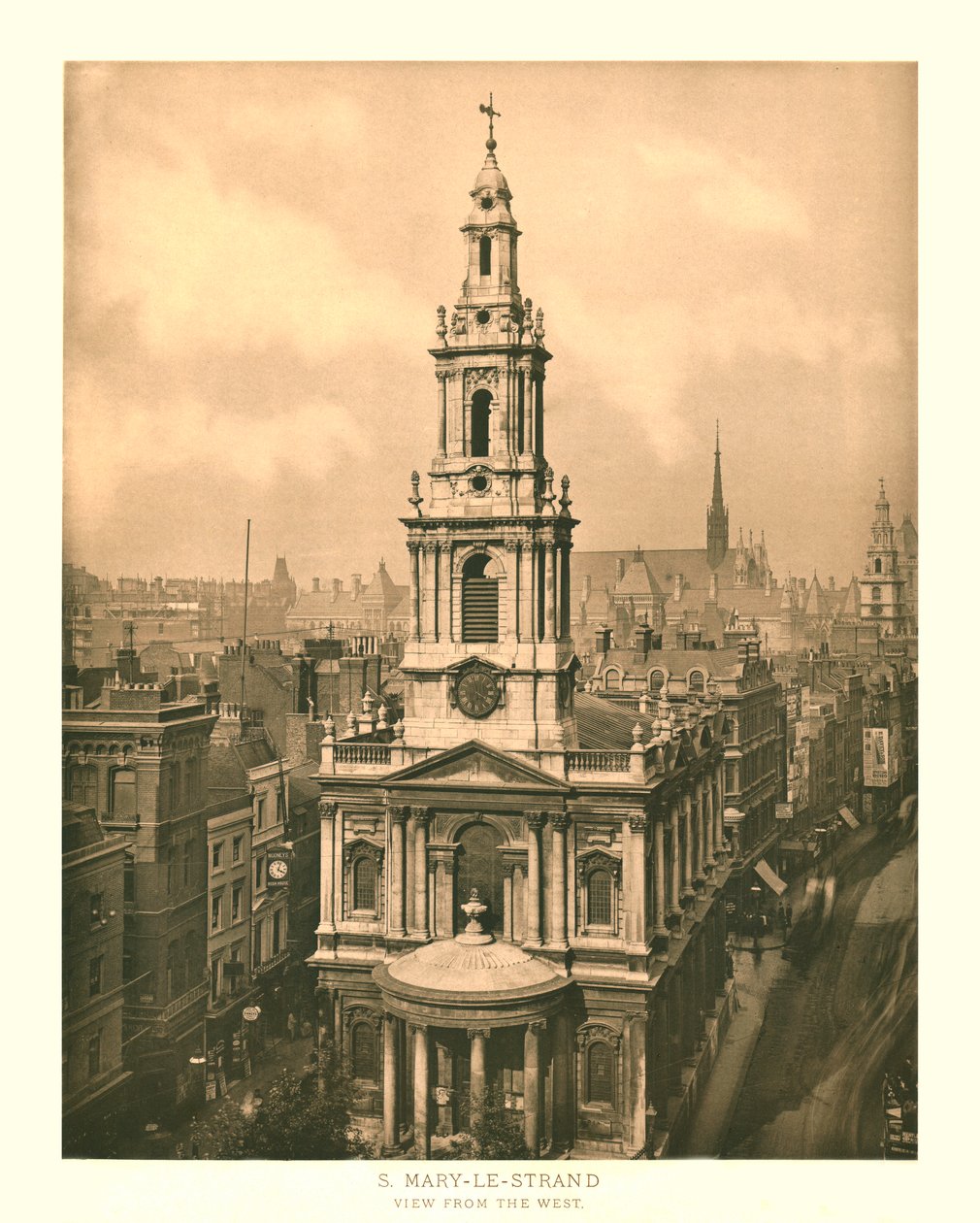 St Mary-le-Strand, View from the West, mid-late 19th century by Unbekannt