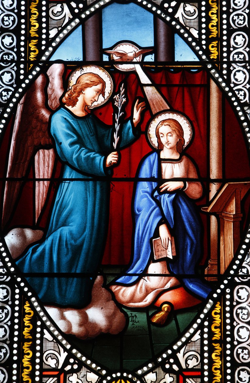 Stained glass depicting the Annunciation, La Cavalerie, France by Unbekannt