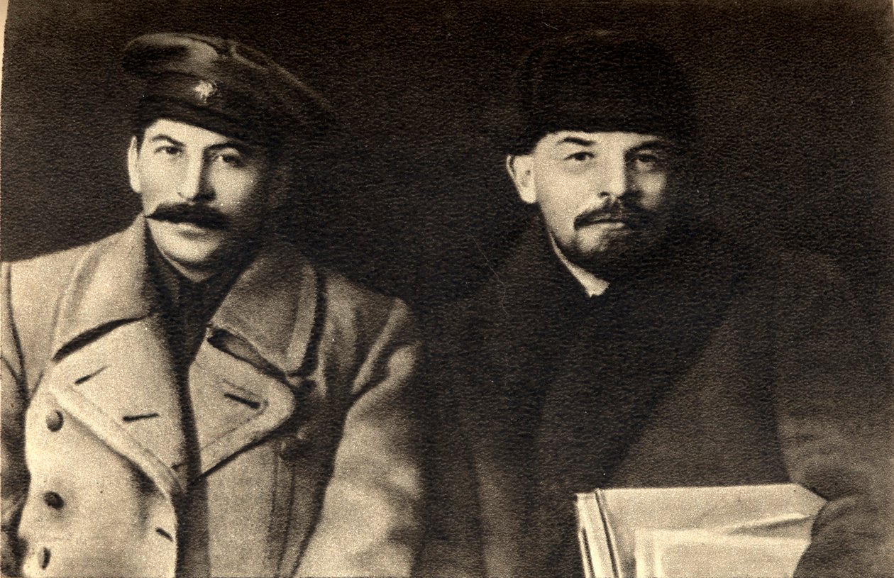 Stalin and Lenin, Russian Bolshevik Revolutionary Leaders, Moscow, Russia by Unbekannt