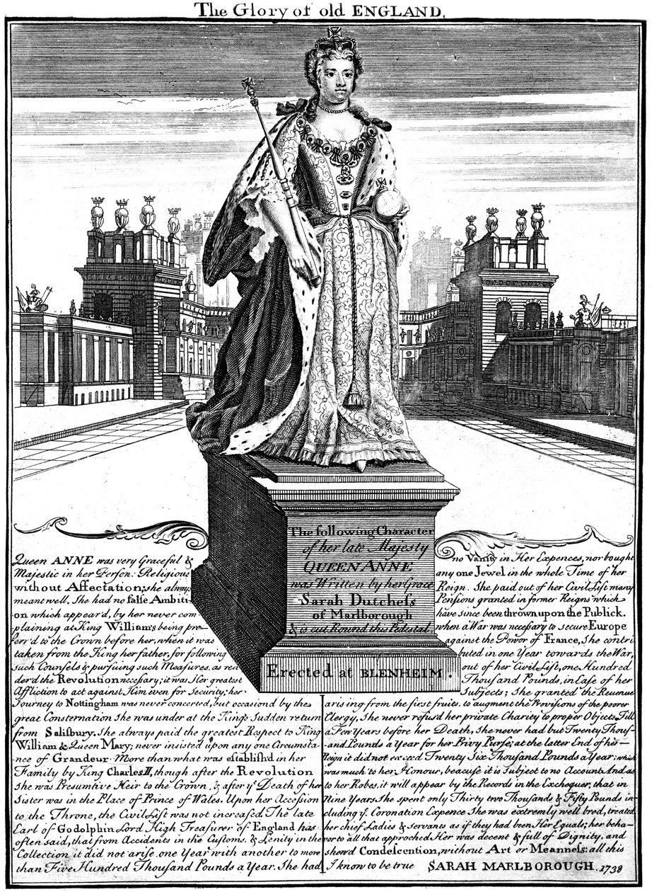 Statue of Queen Anne 1665-1714, Blenheim Palace, Oxfordshire, 1738 by Unbekannt