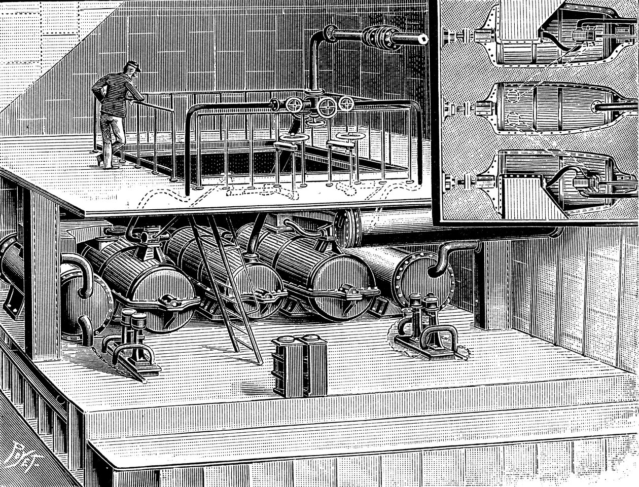 Steam Turbines Fitted into the Dover Packet Boat Queen, 1904 by Unbekannt