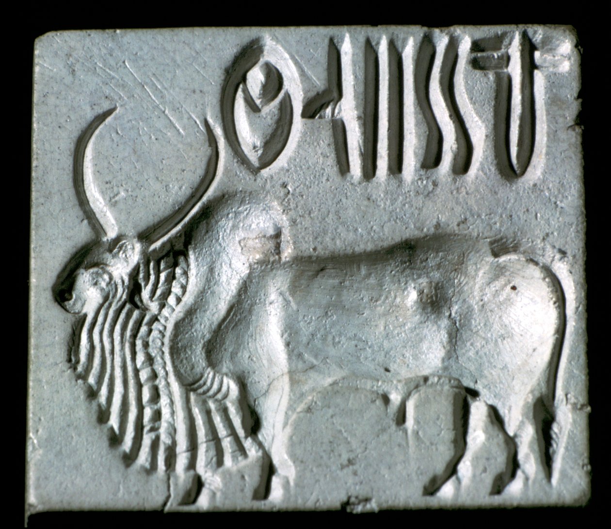 Steatite seal with humped bull, Indus Valley, Mohenjo-Daro, 2500 - 2000 BC by Unbekannt