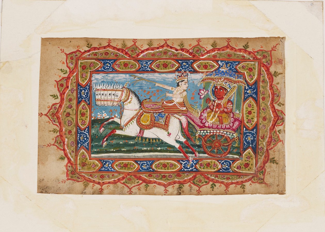 Surya, the Sun God, in a chariot drawn by seven horses by Unbekannt