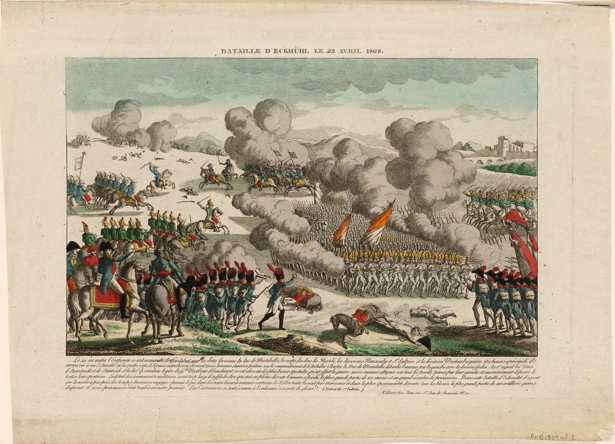 The Battle of Eggmühl on 22 April 1809 by Unbekannt