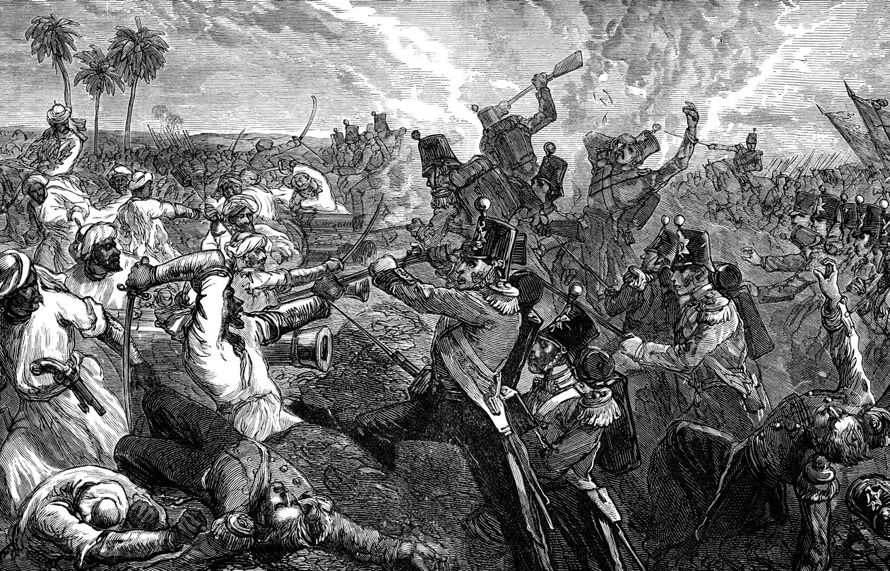 The Battle of Ferozeshah, India by Unbekannt