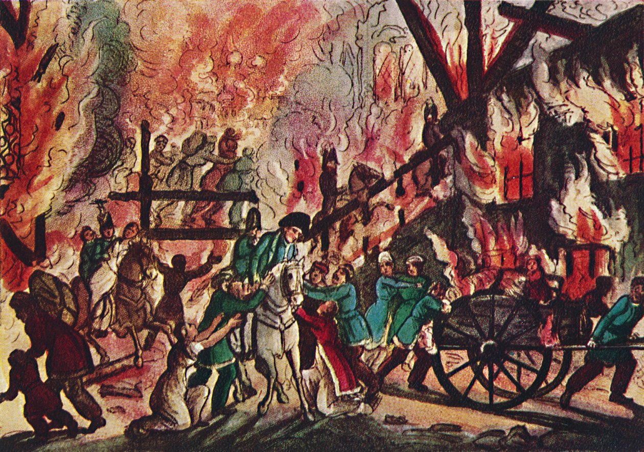 The Burning of Moscow: A Grand Military and Equestrian Spectacle by Unbekannt