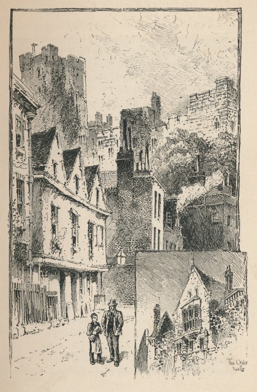 The Castle from Thames Street. A Bit of the Outer Walls by Unbekannt