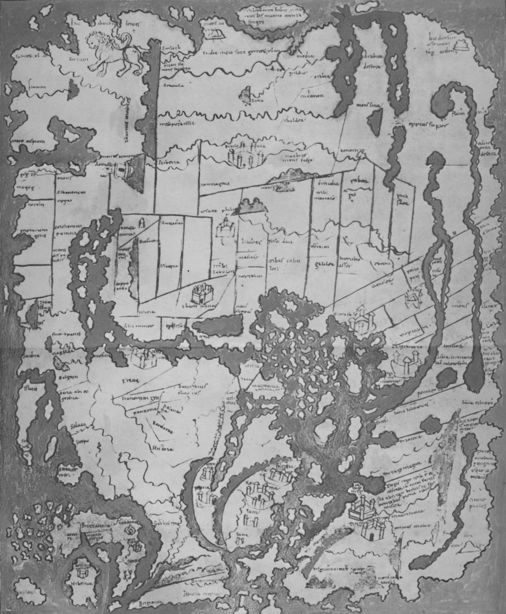 The Cottoniana or Anglo-Saxon Map MS Tib. BV by Unbekannt
