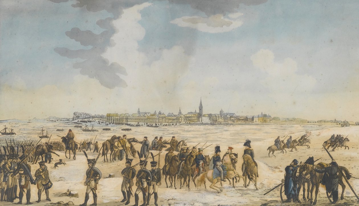The Crossing of the Rhine near Düsseldorf by the Russian Army, 13 January 1814 by Unbekannt