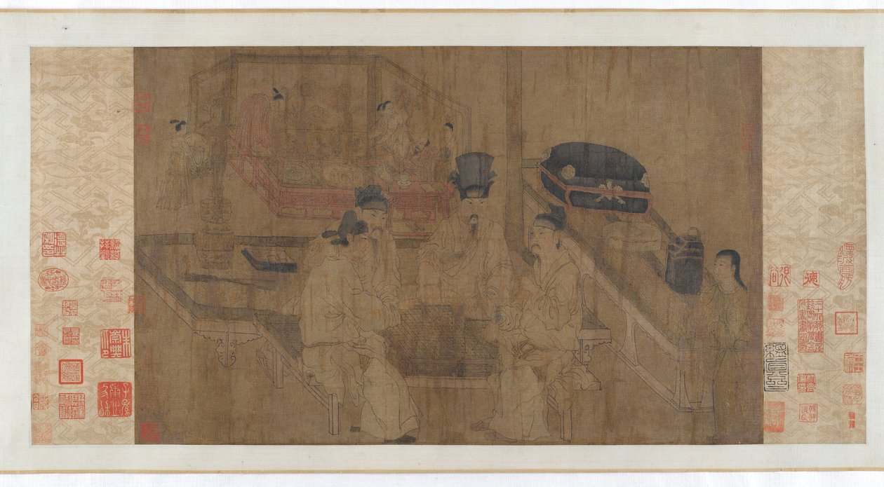 The Double Screen: Emperor Li Jing Watching His Brothers Play Weiqi by Unbekannt